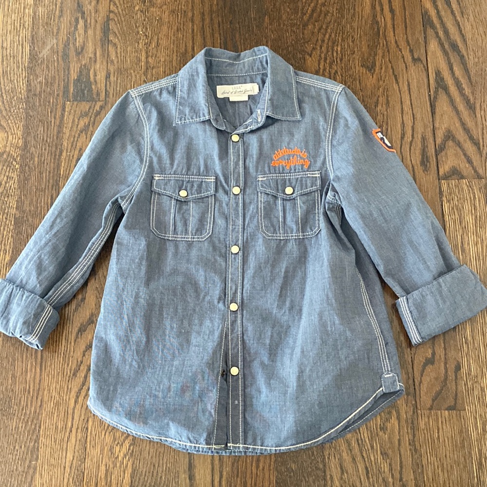 H&M boys Retro Snap Button Up